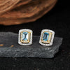 Ring S925 Sterling Silver Crystal Natural Citrine Amethyst Colored Gemstone Geometric Ushaped Set With Gems Light Luxury Style
