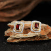 Ring S925 Sterling Silver Crystal Natural Citrine Amethyst Colored Gemstone Geometric Ushaped Set With Gems Light Luxury Style