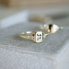 Ring S925 Sterling Silver Geometric Black Dyeing Electroplating Women's