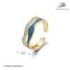 Ring S925 Sterling Silver Geometric Dripping Glue Jewelry For Women