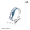 Ring S925 Sterling Silver Geometric Dripping Glue Jewelry For Women