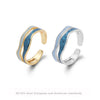 Ring S925 Sterling Silver Geometric Dripping Glue Jewelry For Women