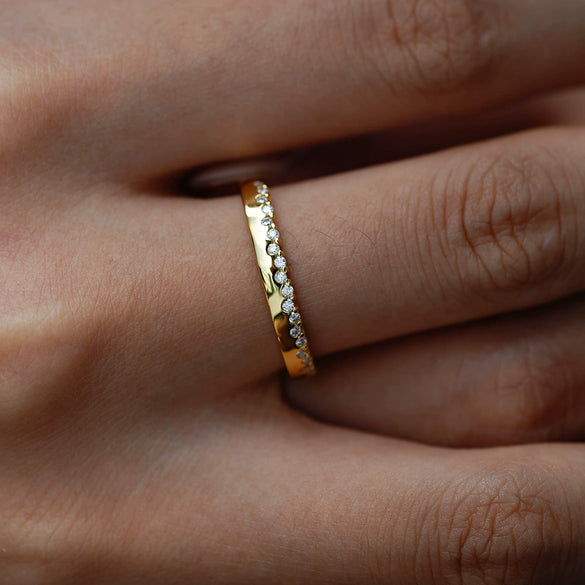 Ring S925 Sterling Silver Geometric Moissanite Minimalist Women's Jewelry Set With Diamonds