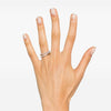Ring S925 Sterling Silver Geometric Threering Cross Set With Diamonds