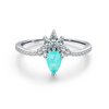 Ring S925 Sterling Silver Imitation Paraiba Tourmaline Crown Inlay Women's