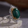 Ring S925 Sterling Silver 18K Gold Plated Crystal Geometric Set With Gems