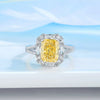 Ring S925 Sterling Silver Yellow Diamond Geometric Minimalist Women's Jewelry