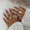 Ring Set Alloy Imitation Pearl Geometric Style Electroplating