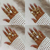 Ring Set Alloy Imitation Pearl Geometric Style Electroplating