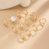 Ring Set Alloy Imitation Pearl Geometric Style Electroplating