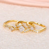 Ring Set Copper Geometric Inlaid Zircon Women's Couple Style