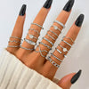 Ring Set Geometric Spiral Cross Alloy Electroplating Style Simple Unisex