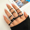Ring Set Geometric Spiral Cross Alloy Electroplating Style Simple Unisex