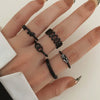 Ring Set Geometric Spiral Cross Alloy Electroplating Style Simple Unisex