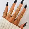 Ring Set Geometric Spiral Cross Alloy Electroplating Style Simple Unisex