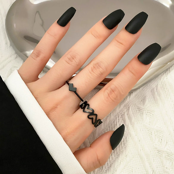 Ring Set Geometric Spiral Cross Alloy Electroplating Style Simple Unisex