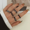 Ring Set Geometric Spiral Cross Alloy Electroplating Style Simple Unisex