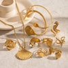 Ring Set Stainless Steel Ocean Animals Zodiac Electroplated Jewelry For Women