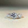 Ring Silver Geometric Moissanite Electroplating