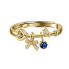 Ring Silver 925 Sterling Bow Cubic Zirconia Sapphire Fragrant Heart Electroplating