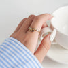 Ring Silver 925 Sterling Bow Cubic Zirconia Sapphire Fragrant Heart Electroplating