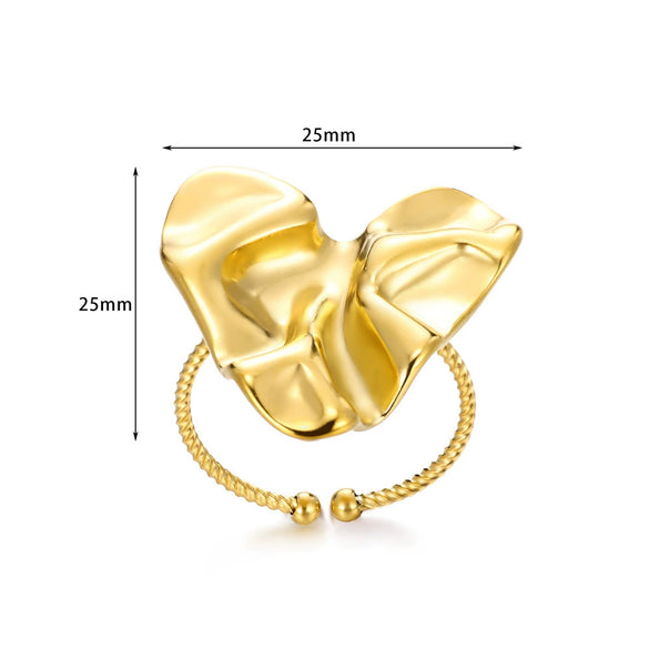Ring Stainless Steel Butterfly Heartshaped Geometric Electroplating Unisex