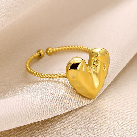 Ring Stainless Steel Butterfly Heartshaped Geometric Electroplating Unisex