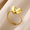 Ring Stainless Steel Butterfly Heartshaped Geometric Electroplating Unisex
