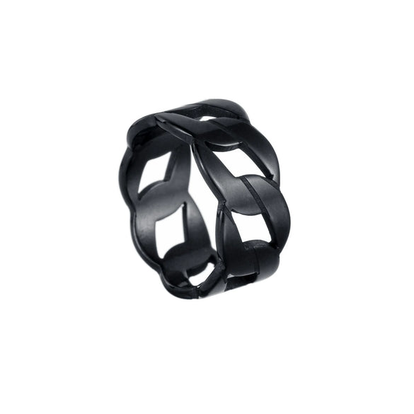 Ring Stainless Steel Chain Shape Geometric Punk Style Electroplated Unisex