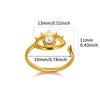 Ring Stainless Steel Double Row Star Snake Inlaid Semiprecious Stone Electroplated