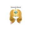 Ring Stainless Steel Double Row Star Snake Inlaid Semiprecious Stone Electroplated