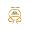 Ring Stainless Steel Double Row Star Snake Inlaid Semiprecious Stone Electroplated
