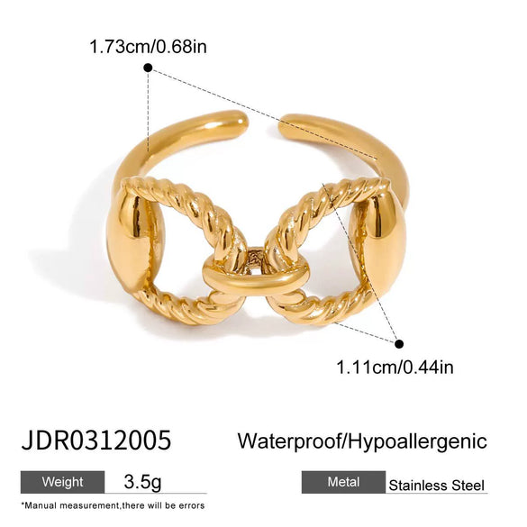 Ring Stainless Steel Double Thread Horseshoe Animal Zodiac Electroplating