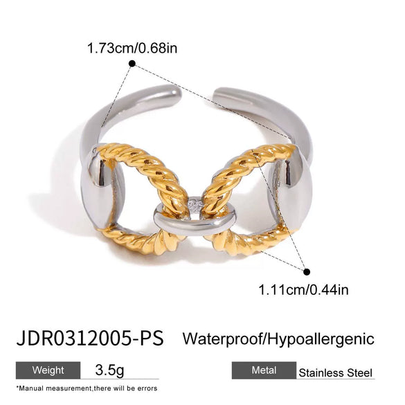 Ring Stainless Steel Double Thread Horseshoe Animal Zodiac Electroplating