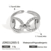 Ring Stainless Steel Double Thread Horseshoe Animal Zodiac Electroplating