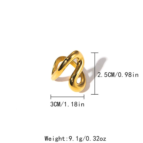 Ring Stainless Steel Fashion Sshaped With Letters Numbers Text Electroplated For Men And Women