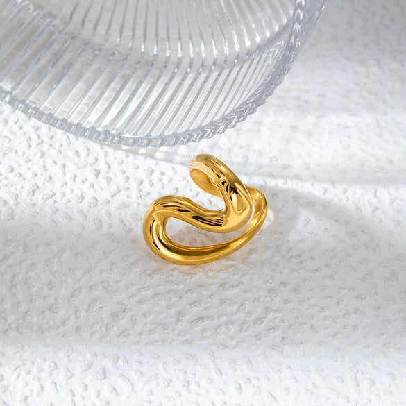 Ring Stainless Steel Fashion Sshaped With Letters Numbers Text Electroplated For Men And Women