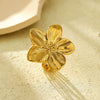 Ring Stainless Steel Flower 18K Gold Plated Electroplating French Retro Fashion Design Women's Open