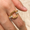 Ring Stainless Steel Geometric Electroplating Jewelry