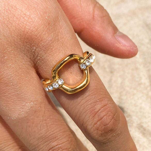 Ring Stainless Steel Geometric Electroplating Jewelry