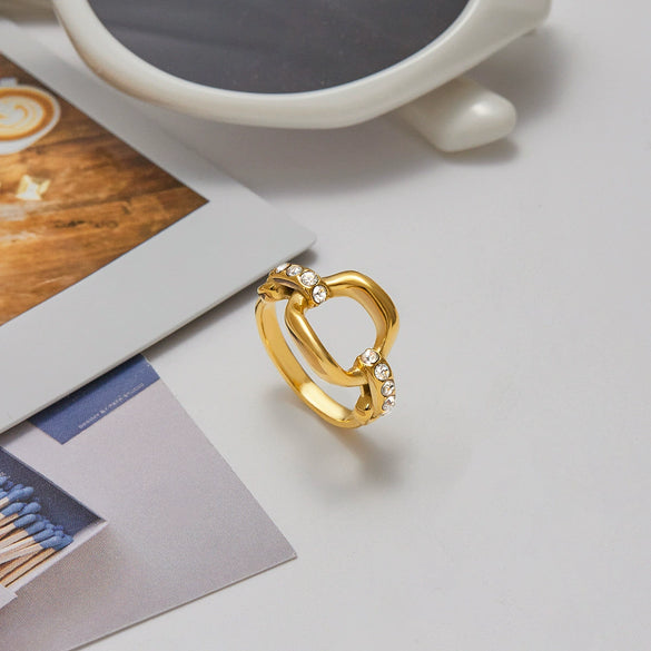 Ring Stainless Steel Geometric Electroplating Jewelry