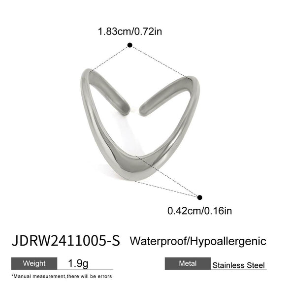 Ring Stainless Steel Geometric Electroplating Minimalist Design Women's