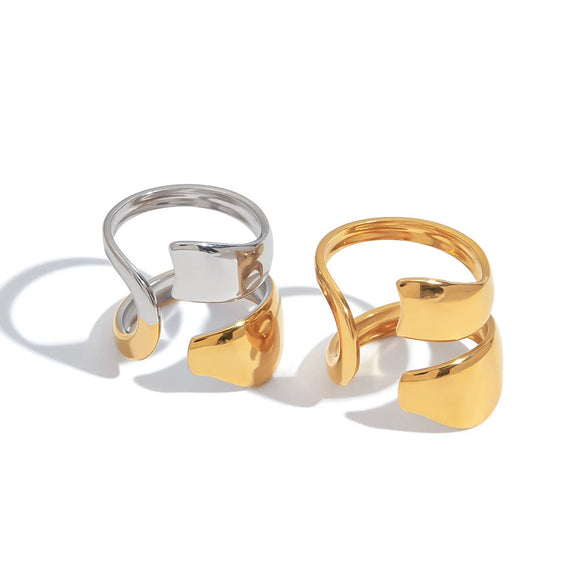 Ring Stainless Steel Geometric Electroplating Niche Design Women's Jewelry