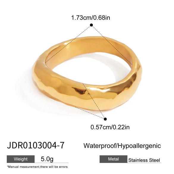 Ring Stainless Steel Geometric Electroplating