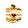 Ring Stainless Steel Geometric Electroplating