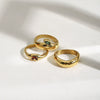 Ring Stainless Steel Geometric Electroplating