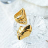Ring Stainless Steel Geometric Hollow Grid Design Electroplating Personality Jewelry Accessories