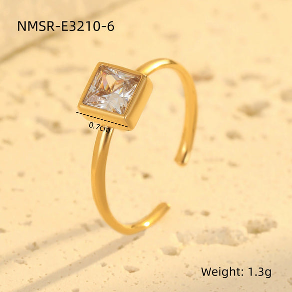 Ring Stainless Steel Geometric Light Luxury Electroplating Jewelry For Women