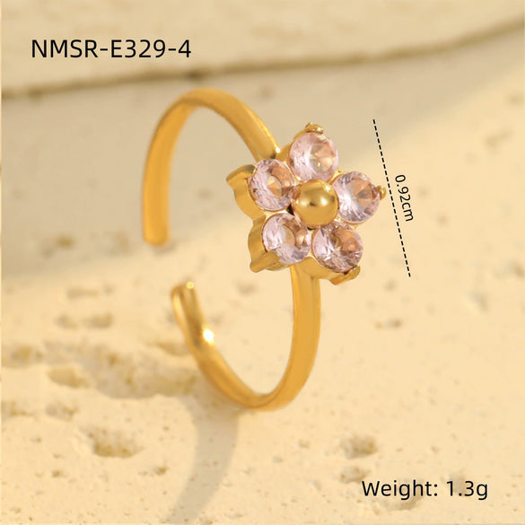 Ring Stainless Steel Geometric Light Luxury Electroplating Jewelry For Women