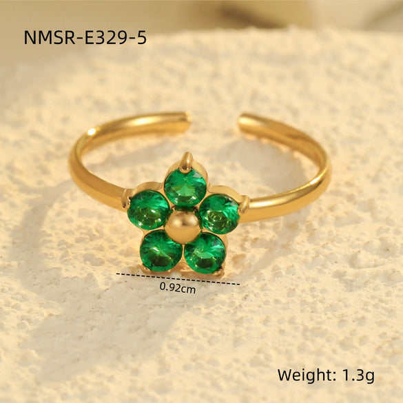 Ring Stainless Steel Geometric Light Luxury Electroplating Jewelry For Women